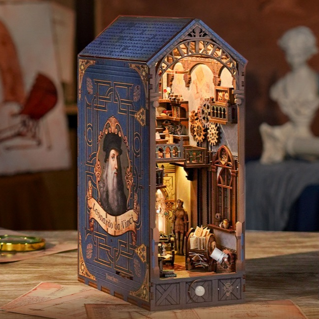 [ส่งด่วน กทม.] กล่องกั้นหนังสือ DIY Book Nook Leonardo da Vinci ของเล่น ของขวัญ Tonecheer TQ135
