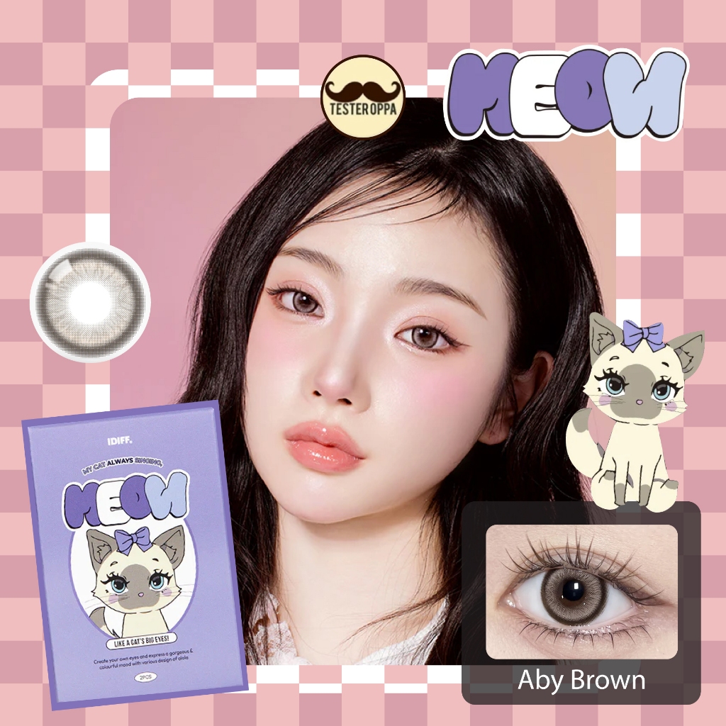O-LOLA LENS - MEOW ABY BROWN คอนแทคเลนส์เกาหลี ฟรีตลับ คอนแทคเลนส์ราย 6เดือน
