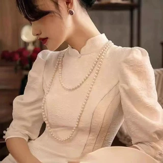 สร้อยมุกประดับ ไตส์วินเทจ ใส่กับชุดไทยยิ่งสวยเก๋🎄 มีหลากหลายแบบให้เลือก