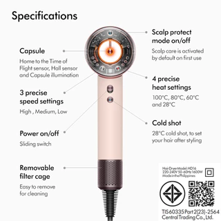 Dyson Supersonic Nural ™ hair dryer (Ceramic Pink/Rose Gold) ไดร์เป่าผม ไดสัน สีชมพู (ไม่มีกล่อง)