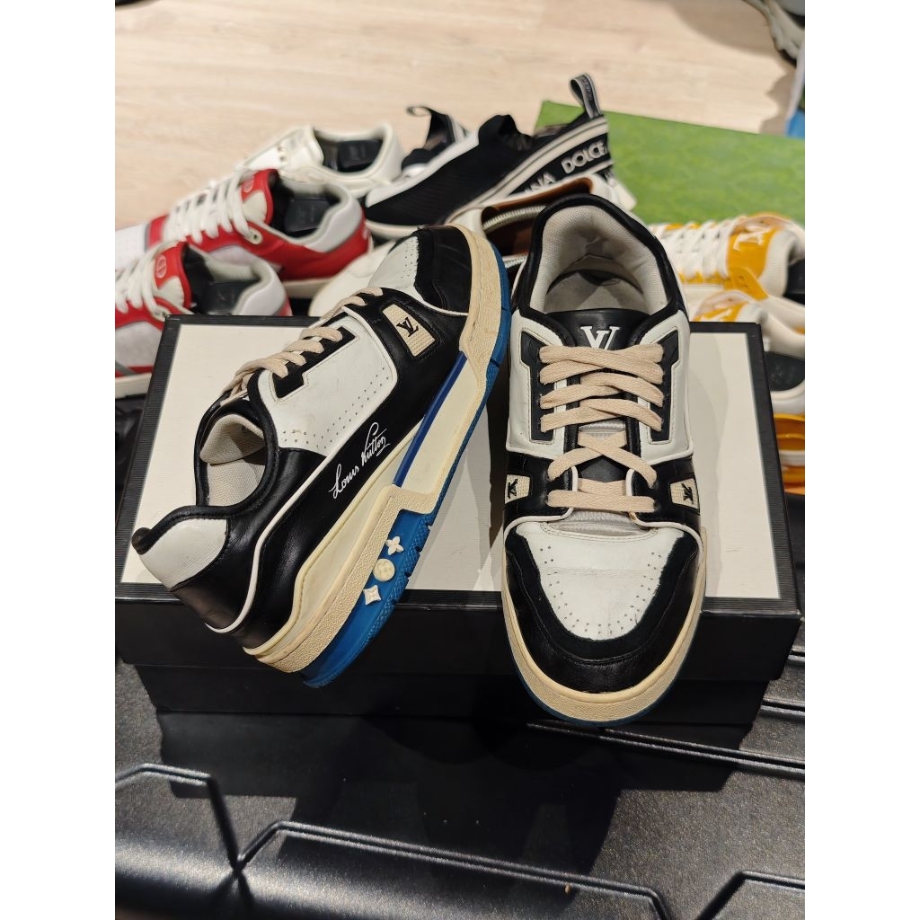 LV Trainer Sneaker Black Blue Travis Size 41-42