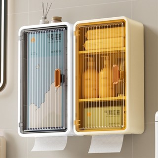 ซื้อ 1 แถม 1 ตู้เก็บของติดผนัง กล่องกระดาษทิชชูแขวนผนัง  ตู้…