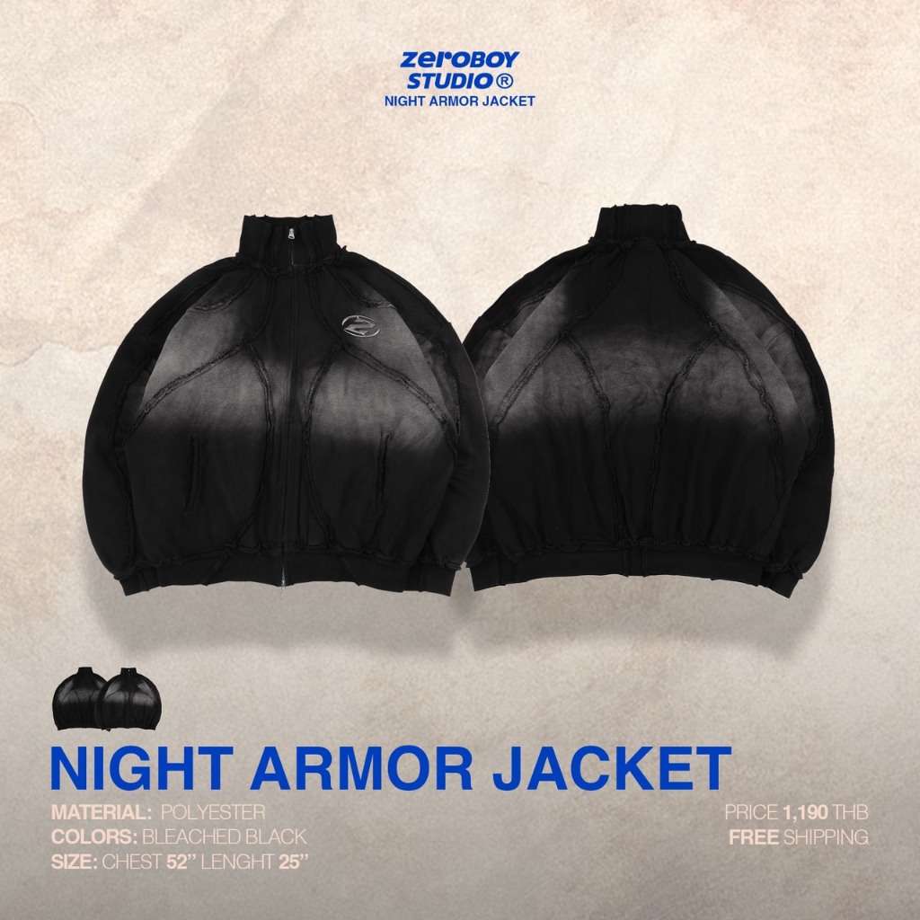 ZEROBOY® — NIGHT ARMOR JACKET เสื้อแจ็คเก็ตทรง Crop Top