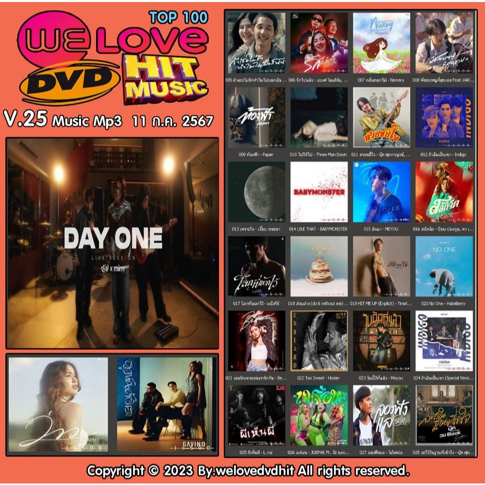 [ CD-MP3 , USB-MP3 ] Welovedvdhit music Top 100 V.25 music mp3 11 ก.ค. 2567
