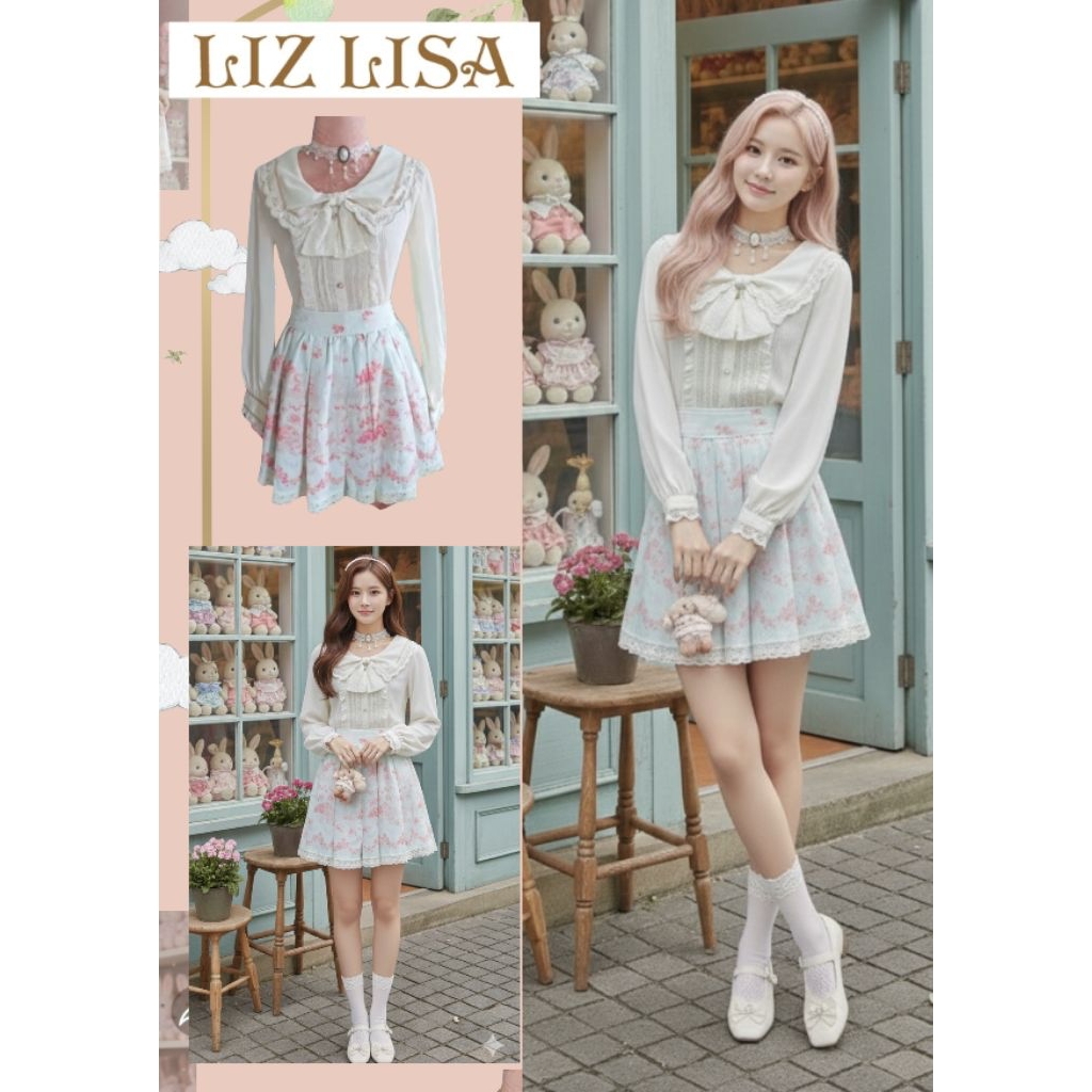 เซต แบรนด์ Lizlisa เสื้อ + กระโปรง มือ 1 ของใหม่ 😘💕แบรนด์ญี่ปุ่น 🇯🇵แท้