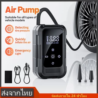 ปั๊มลมมัลติฟังก์ชั่นไร้สาย กระบอกสูบเดี่ยว จอแสดงผลดิจิตอล เติมลมยางรวดเร็ว ไฟฉุกเฉิน