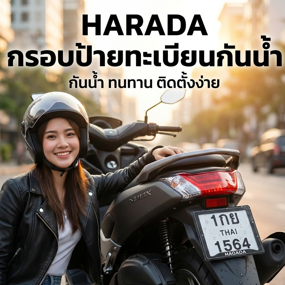 [ส่งไว] HARADA กรอบป้ายทะเบียนรถมอเตอร์ไซค์ กันน้ำ รุ่นพรีเมียม ติดตั้งง่าย น็อตยึด 6 จุด แข็งแรงไม่สั่น ไม่หลุด คุ้มค่า ราคา ถูกที่สุด ดีลบีเคเค แกลเลอรีภาพที่ 9