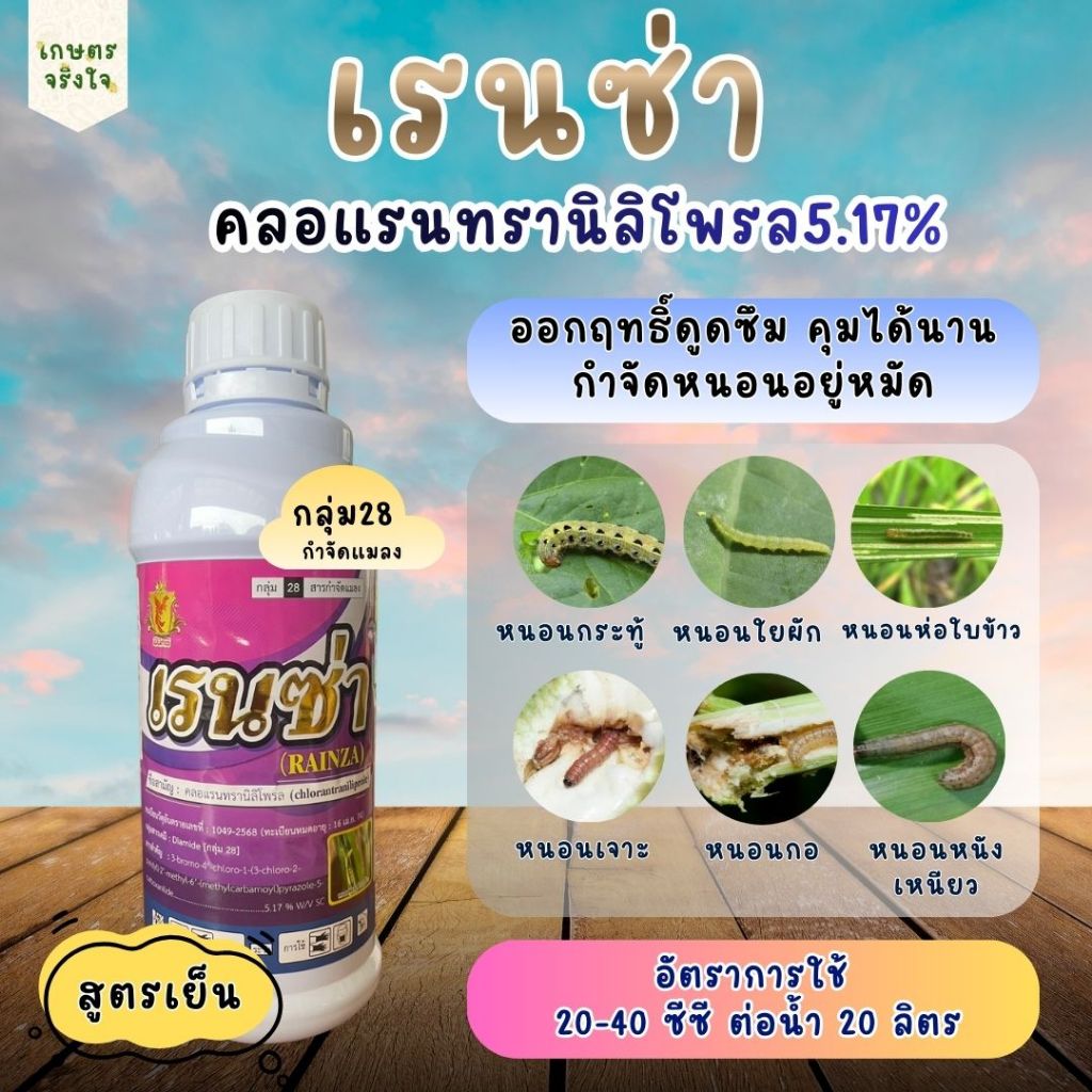 เรนซ่า คลอแรนทรานิลิโพรล5.17% 500ซีซี / 1ลิตร สารเดียวกับพรีวาธอน กำจัดหนอนกอ หนอนเจาะ หนอนกระทู้