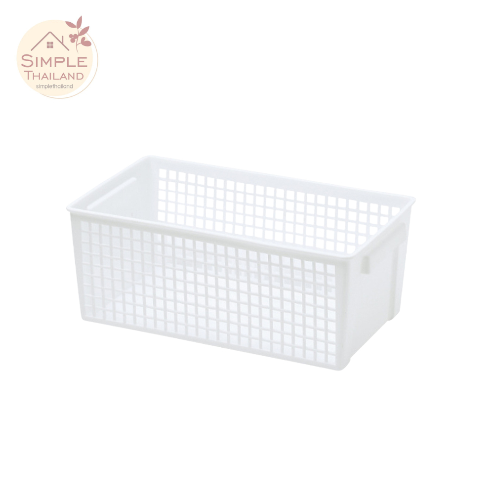 ตะกร้าใส่ของในห้องน้ำ ตะกร้าเก็บของมินิมอล basket ตะกร้าพลาสติก สำหรับเก็บของกิน ของใช้ เก็บของในตู้เย็น Simple
