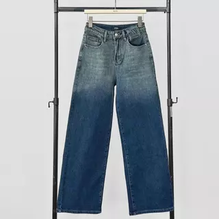 Atipashop - Chety Jeans (#AA6009) กางเกงยีนส์ขายาว ทรงกระบอกกลาง เอวสูง ผ้ายืด