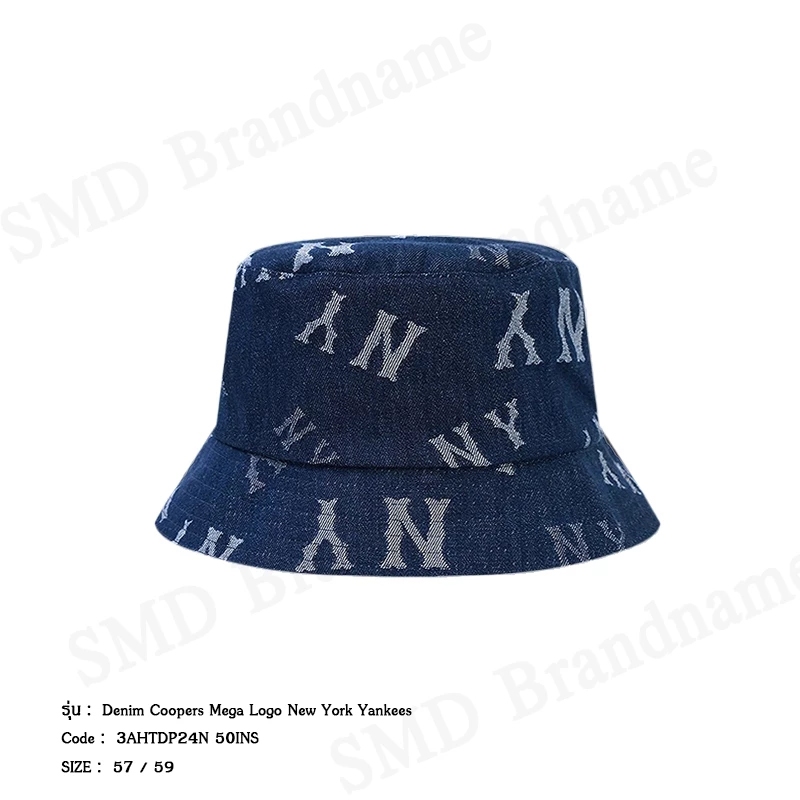MLB หมวกบักเก็ต รุ่น Denim Coopers Mega Logo New York Yankees Code: 3AHTDP24N 50INS