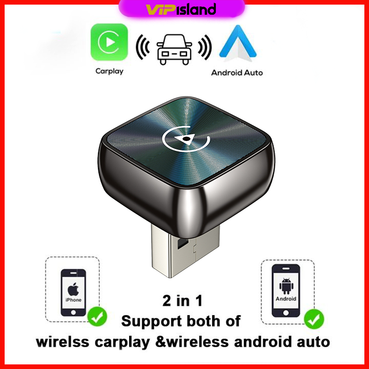 ดองเกิล CarPlay ไร้สาย 2in1 ปี 2026 อะแดปเตอร์ Android Auto ไร้สาย กล่องอัจฉริยะ สำหรับรถยนต์ที่มีระบบ CarPlay แบบใช้สาย