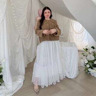 Lady M | Layered skirt plus-size กระโปรงฟรุ้งฟริ้งระบายชั้นๆ สาวอวบ พลัสไซส์ถูกใจ ให้ลุคลูกคุณหนู ใส่ออกงาน เที่ยวคาเฟ่
