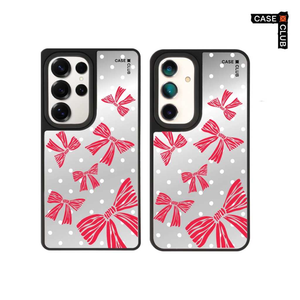 CaseClub เคสโทรศัพท์ เคสกระจก ลาย Midnight Ribbon สำหรับ Galaxy S25/S24 Ultra/S25/S24