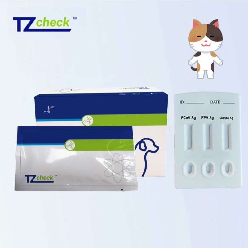 ชุดตรวจลำไส้แมว/พาโวโคโรนา/เชื้อโปรโตซัว FCoV+FPV+Giardia Lamblia Antigen Combo Rapid Test (10 tests