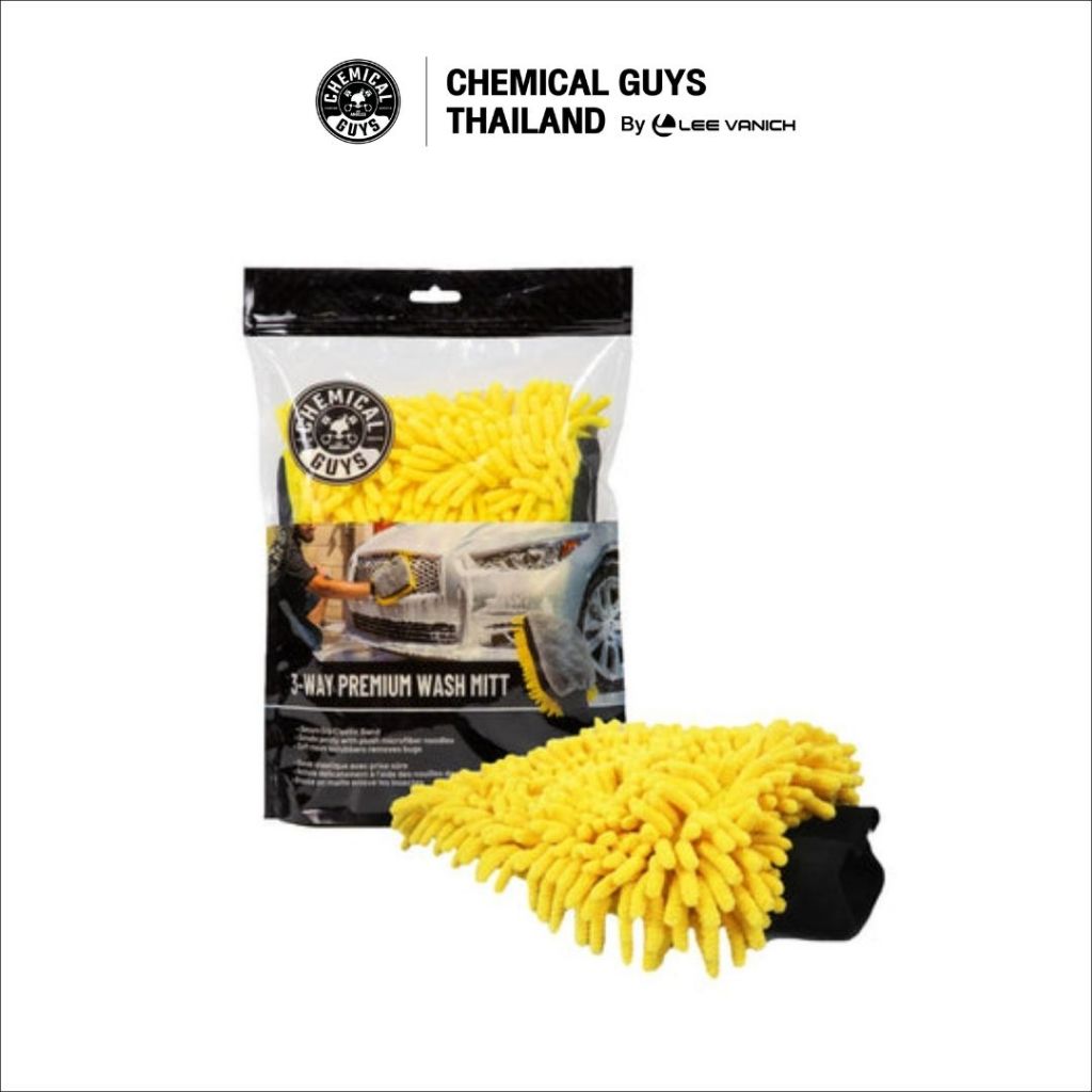 Chemical Guys Three-Way Premium Microfiber Wash Mitt ถุงมือล้างรถสามฟังก์ชั่น