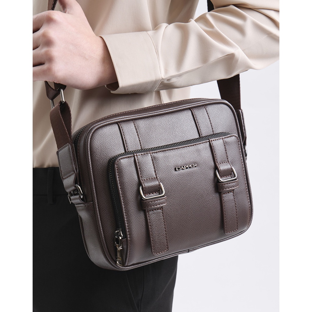 DAPPER حقيبة كروس Double Buckle — بني — صورة 8