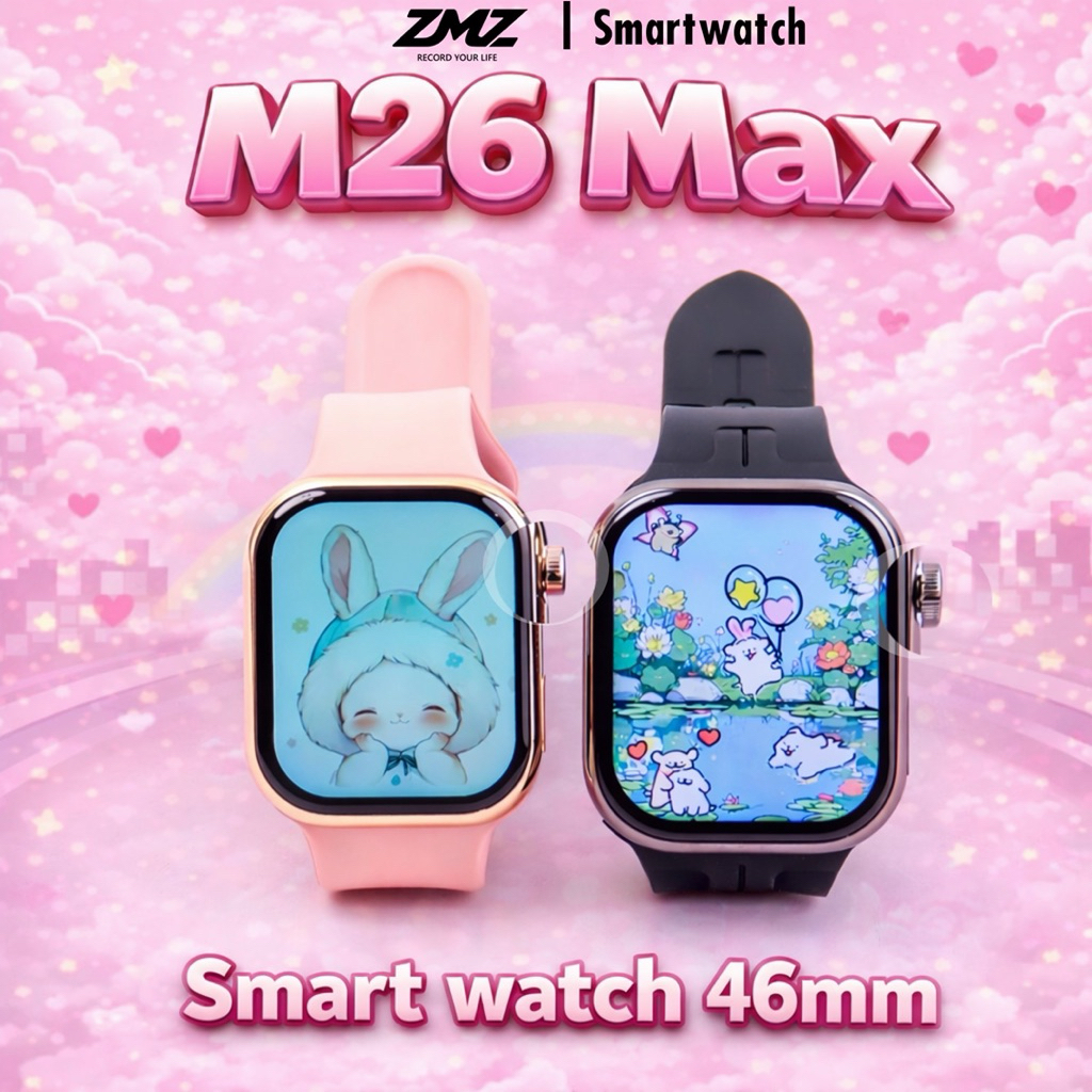 M26 max ZMZ สมาร์ทวอทช์ จอ46mm คู่มือภาษาไทย รับสายได้ แถมสาย 4 เส้น พร้อมเคสฟิล์ม  รองรับทุกระบบ