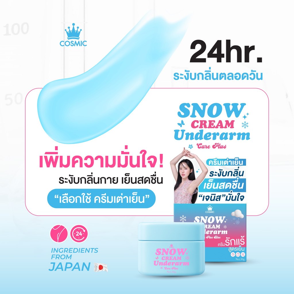 COSMIC ครีมเต่าเย็น ครีมทารักแร้ เจนิส คอสมิค สูตรเย็น ลดตุ่มหนังไก่ ระงับกลิ่นกาย 24 ชม. - รูปที่ 2