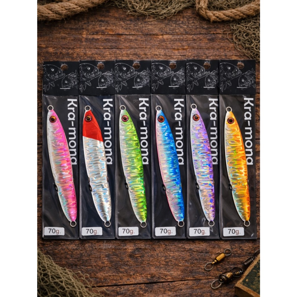 A-008 เหยื่อจิ๊กปลาหมึก Glow Squid Jig 70g-90g งานทะเล