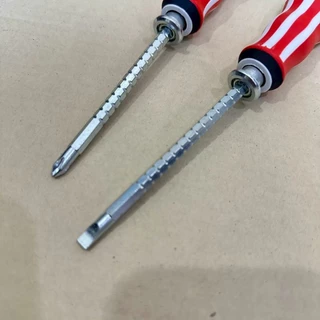 [ยกกล่อง12ชิ้น] ไขควงถอดสลับหัวได้ ปรับความยาวได้ ด้ามลายธงชาติ