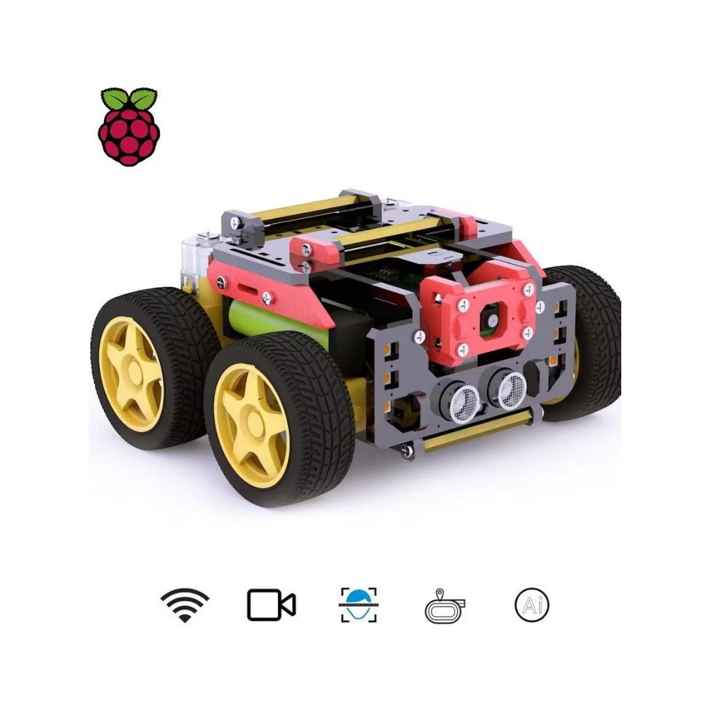 Adeept AWR 4WD Smart Robot Car Kit for Raspberry Pi 5/4B/3B/3B+(Board Not Included), Line Tracking, 