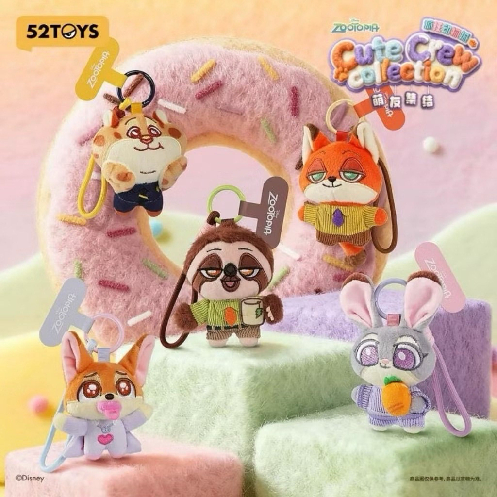 ร้าน🇹🇭 พร้อมส่ง✨ ตุ๊กตาพวงกุญแจ Zootopia - Cute Crew Collection Series Plush Phone Strap by 52Toys