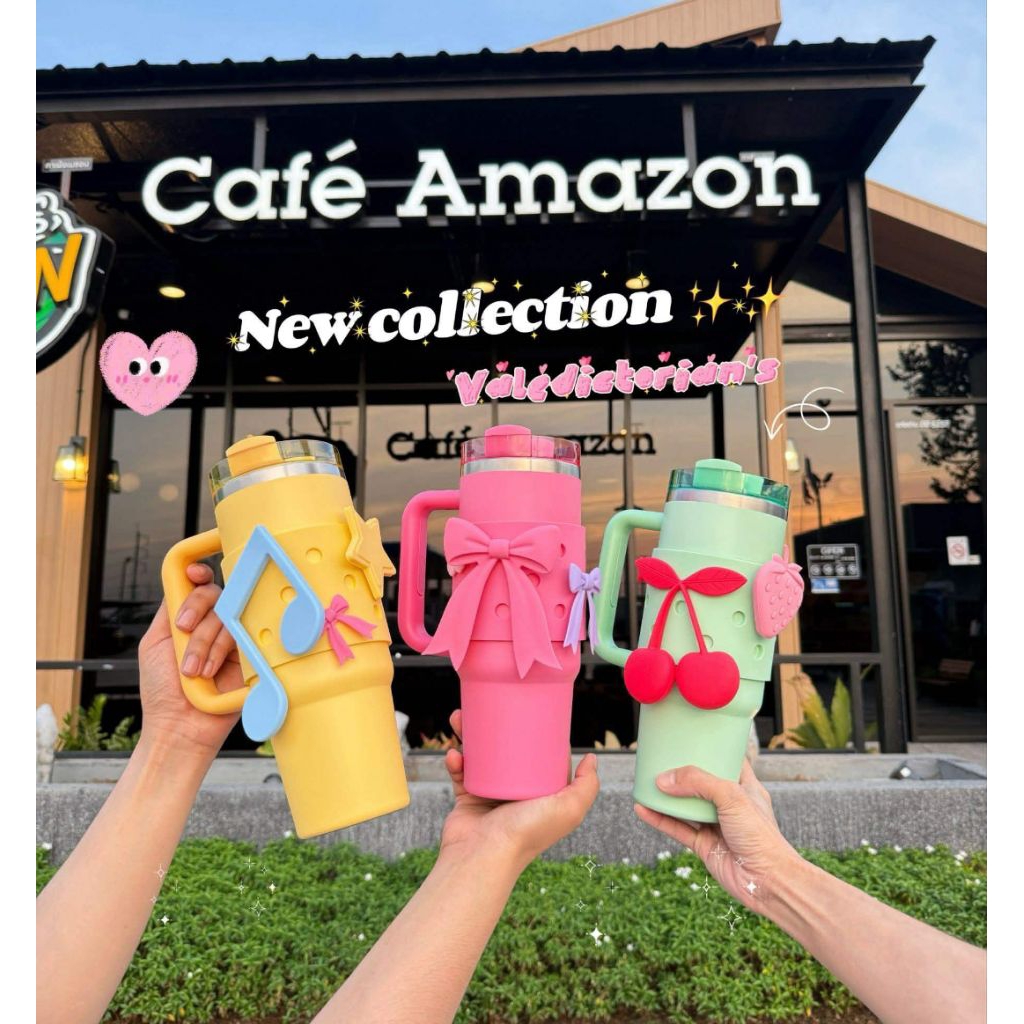 แก้วน้ำอเมซอน แก้วน้ำวันวาเลนไทน์ cafe Amazon คาเฟ่อเมซอน แก้วเก็บความเย็น กระบอกน้ำ