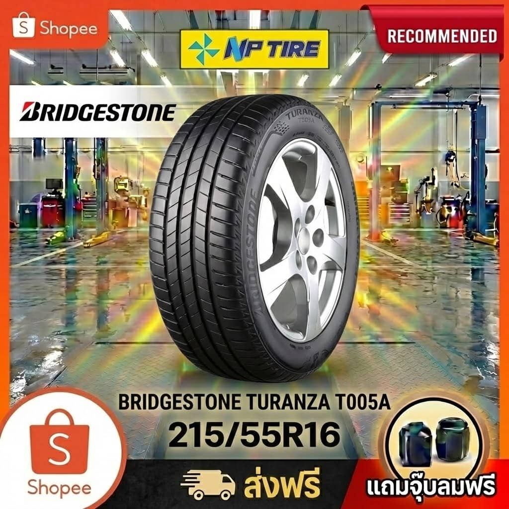 ยาง 215/55R16 BRIDGESTONE TURANZA T005A  ราคาต่อเส้น  ปี 2024
