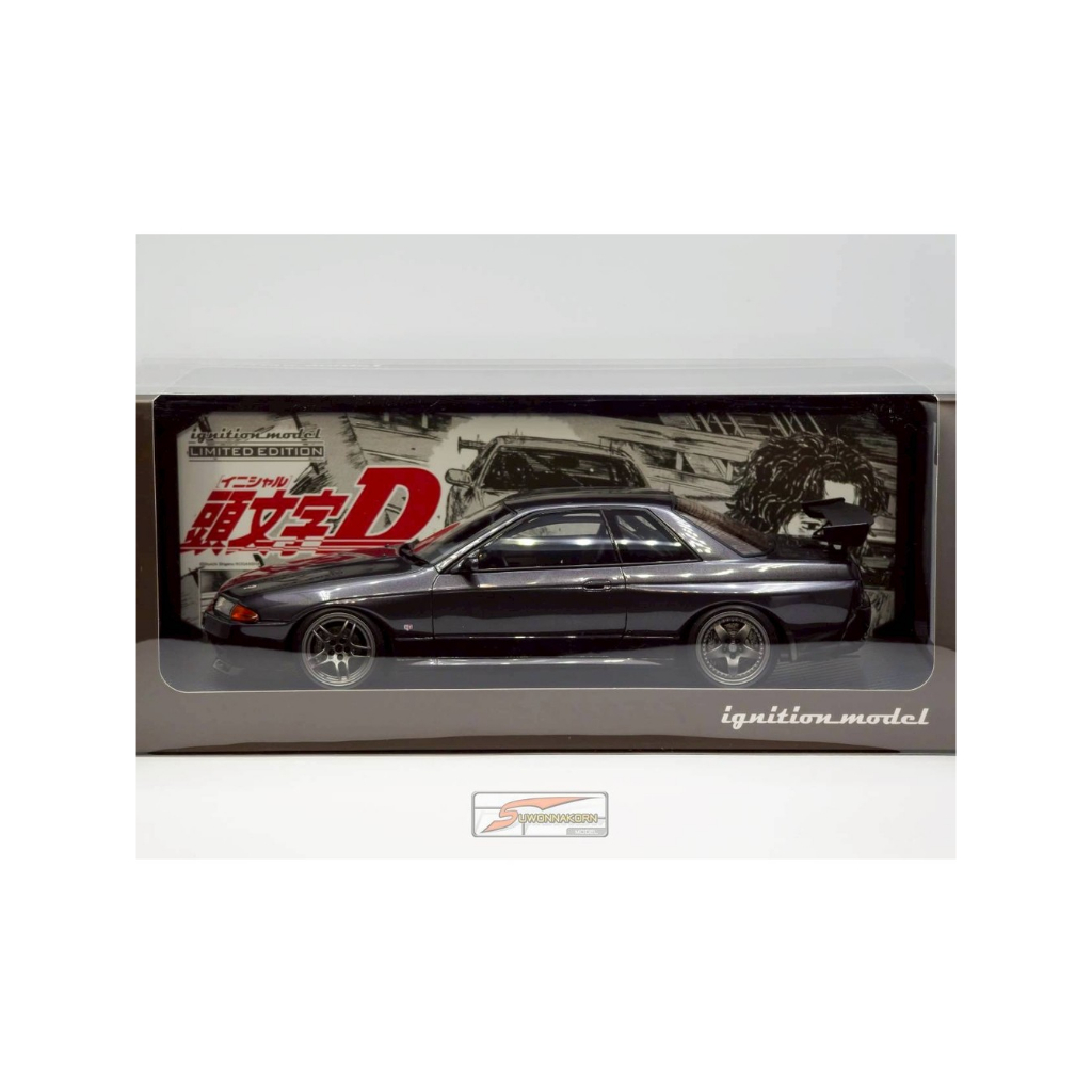 Ignition Model 1/18 Initial D Nissan Skyline GT-R V-Spec (BNR32) Gun Gray Metallic IG 3545