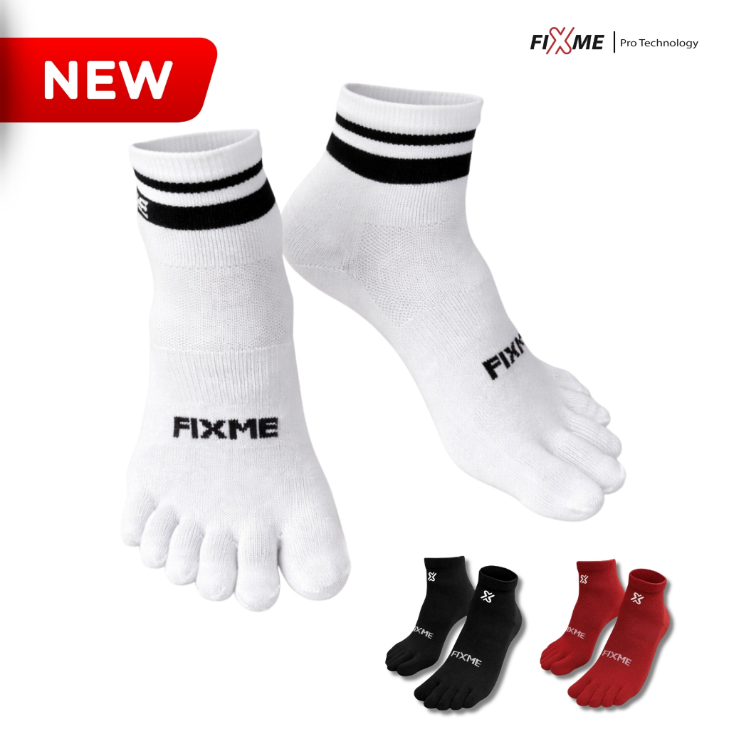 (ผ้าตัวใหม่) ถุงเท้าวิ่ง แยกนิ้ว รุ่น Dry แห้งกว่า ระบายกว่า  FIXME sock