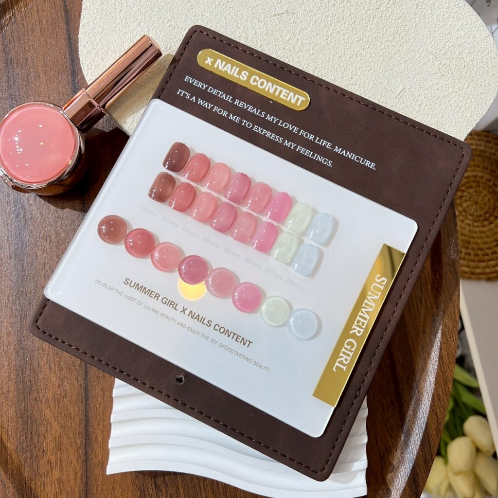 Rosy milk syrup ยกชุด ( SA9 ) Summer girl X Nails Content 8 สี 2026 ชุดยาทาเล็บ