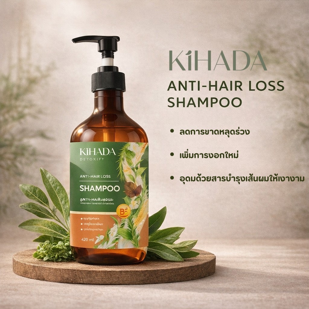 ✨ ใหม่ล่าสุด! KIHADA DETOXIFY ANTI-HAIR LOSS SHAMPOO / คิฮาดะ ดีท็อกซ์ซิไฟ แอนติ แฮร์ ลอส แชมพู