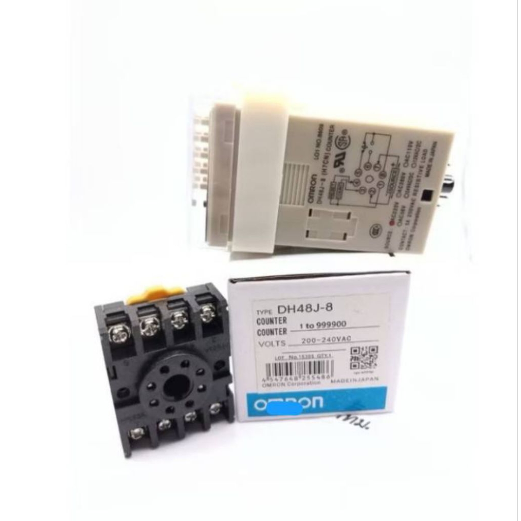 NEWแท้ พร้อมส่ง! DH48J-8 เคาน์เตอร์ดิจิตอล(0-9999) พร้อม socket กระแส 5A 250VAC มี 12V 24V 220V