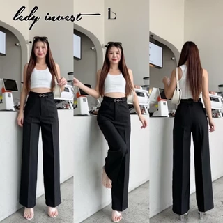 LT01 รุ่น กางเกงขากระบอกกลาง กางเกงเอวสูง ผู้หญิง ผ้านิ่มใส่สบาย
