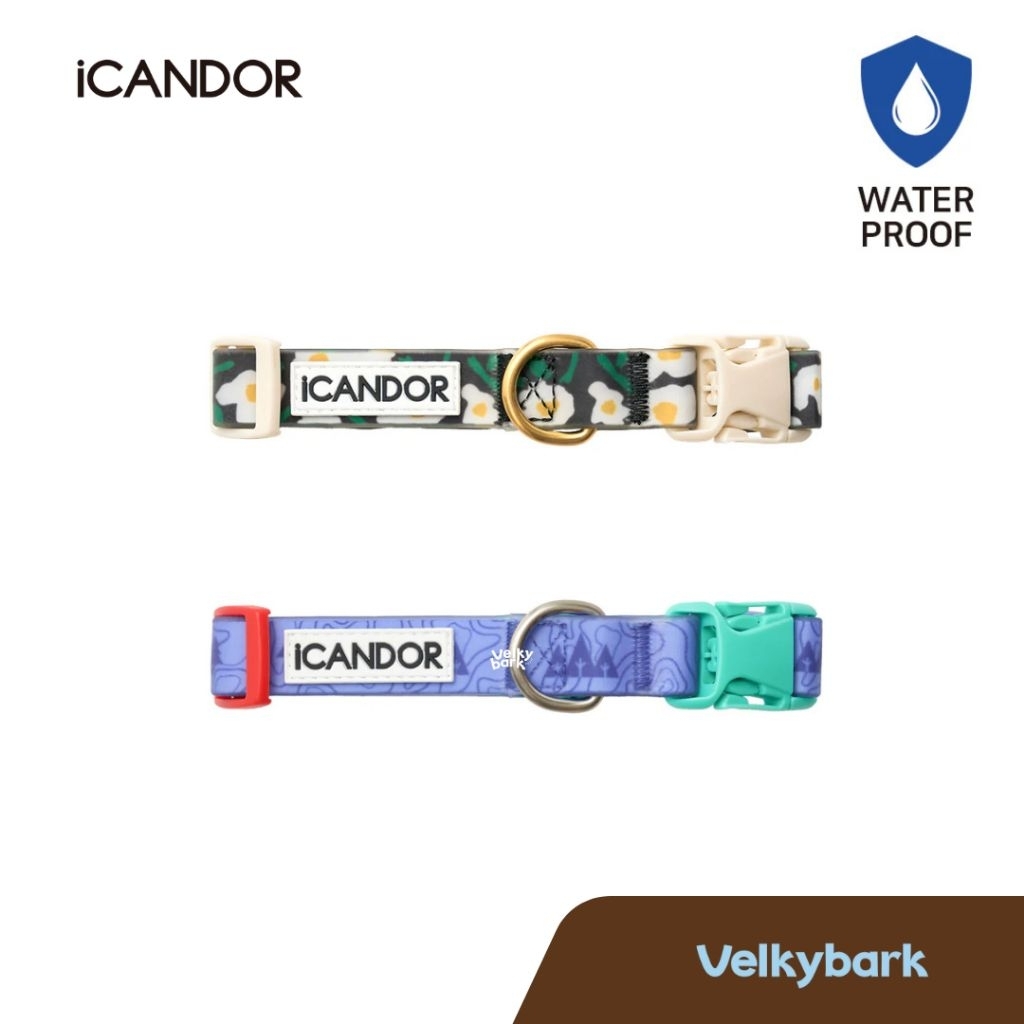 VELKYBARK [พร้อมส่ง] iCANDOR 🇰🇷 Capri Waterproof Collar ปลอกคอกันน้ำสำหรับสัตว์เลี้ยง ปลอกคอสุนัข ปลอกคอแมว