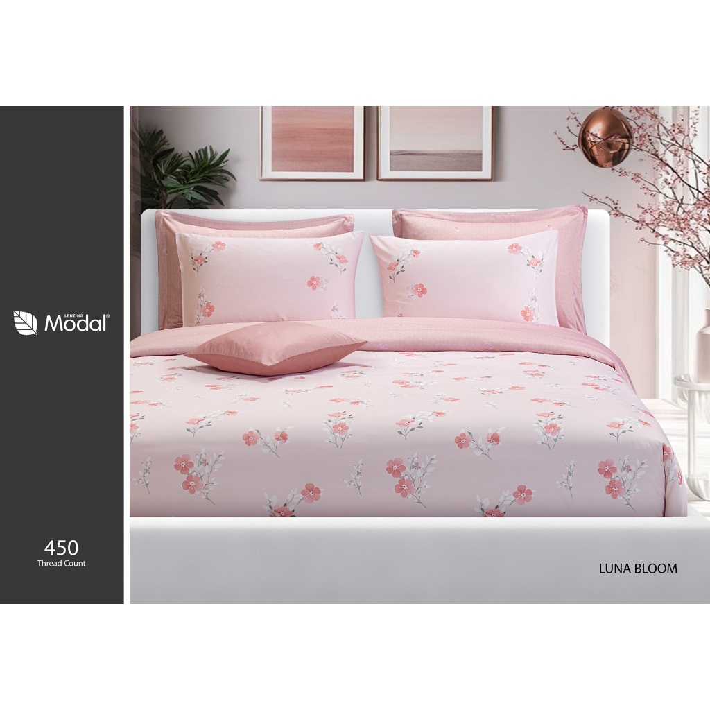 SANTAS ชุดเครื่องนอน ดีไซน์ LUNA BLOOM ขนาด 6 ฟุต ทอ 450 เส้นด้าย MODAL