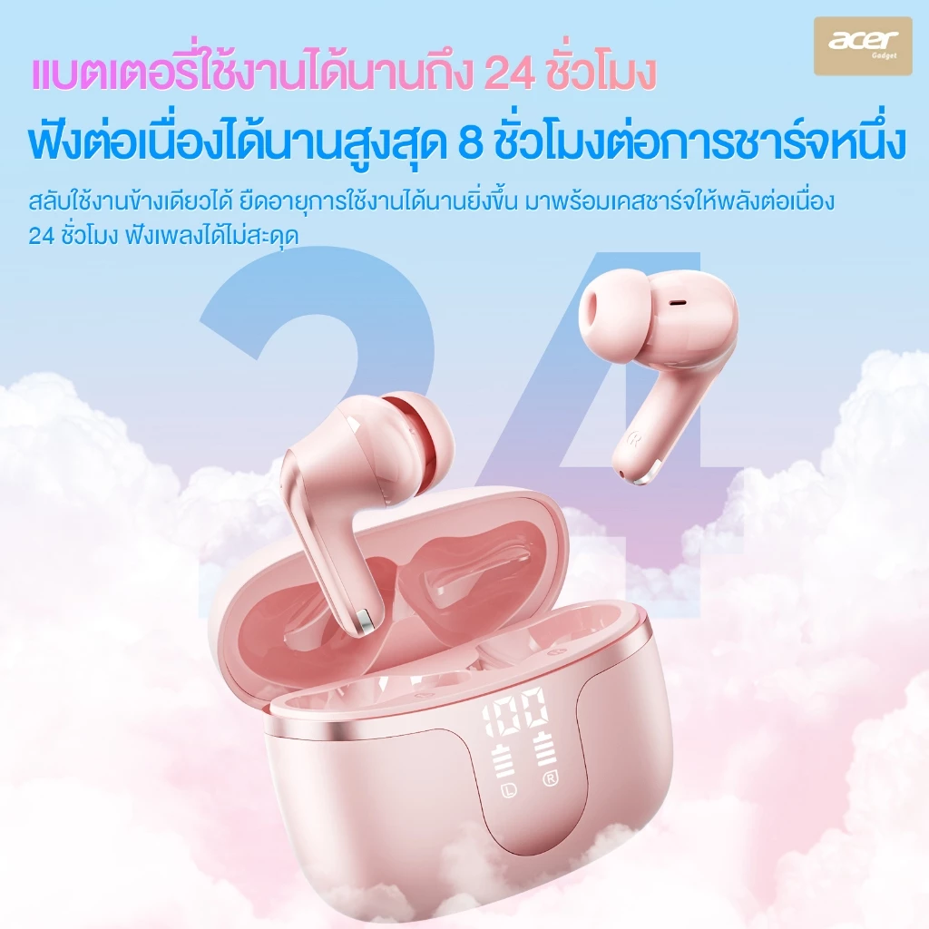 Acer OHR721 หูฟัง TWS Bluetooth ANC/ENC ตัดเสียงรบกวน thumbnail 7