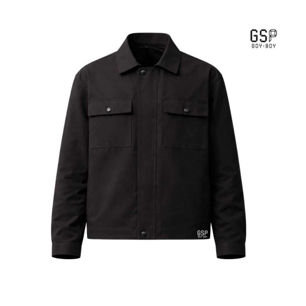 GSP BOY BOY Jacket Water repellent micro peach เสื้อคลุมแขนยาว สีดำ D91IBL