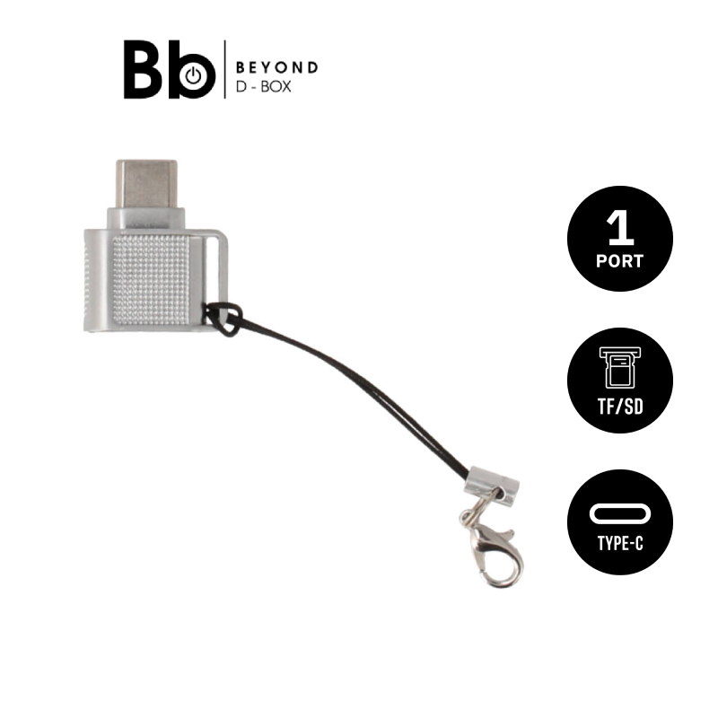 การ์ดรีดเดอร์ Blue Box LinkMate USB-C to TF/Micro SD with Zinc Alloy External Silver by BB Beyond D-