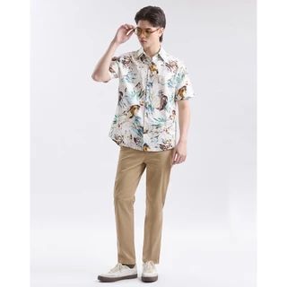 DAPPER เสื้อเชิ้ตแขนสั้น Urban Tropics Print Shirt สีครีม (BCS/CR/591TP)