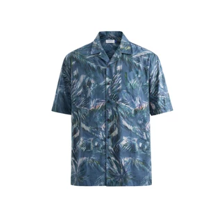 DAPPER เสื้อเชิ้ตแขนสั้น ฮาวาย Coco Shade Print Shirt สีกรมท่า (BCS/NA/590HP)