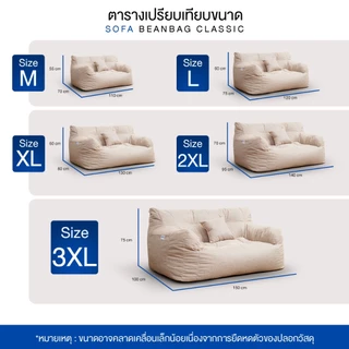 Bean Bag บีนแบค โซฟาบีนแบค โซฟาเม็ดโฟม โซฟานอนเล่น เก้าอี้ โซฟา โรงงานไทย รับผลิตบีนแบค รุ่นคลาสสิก