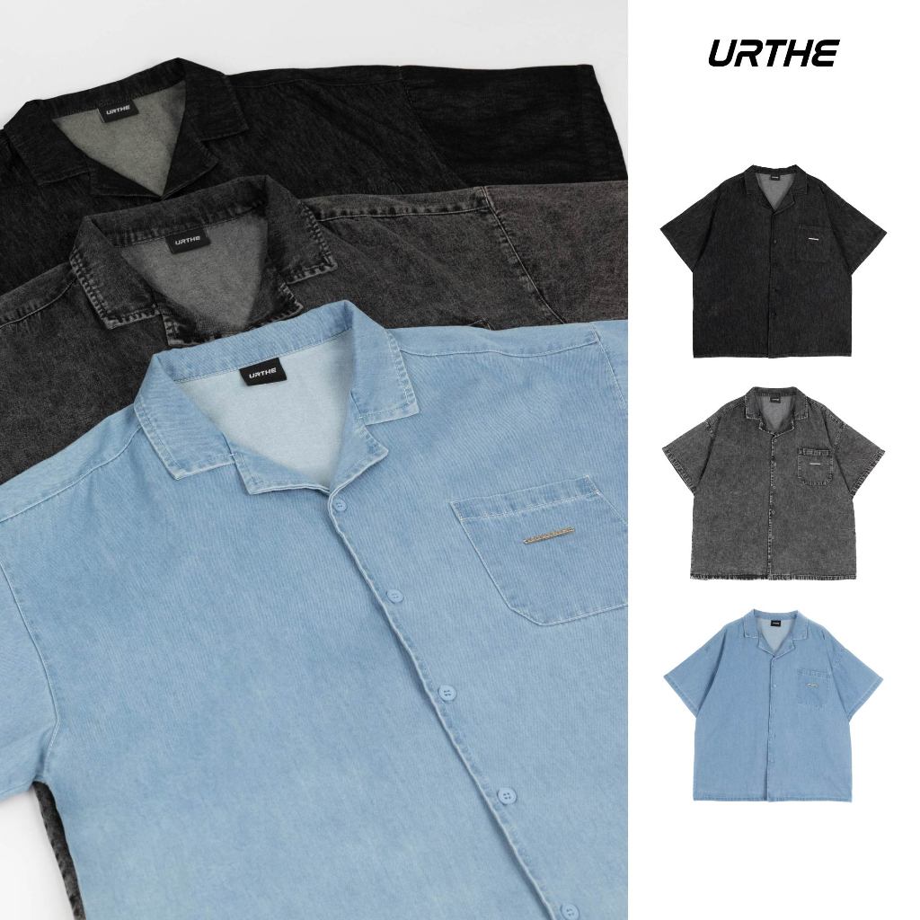 URTHE - เสื้อเชิ้ต ยีนส์ Oversize รุ่น COVERT SHIRT