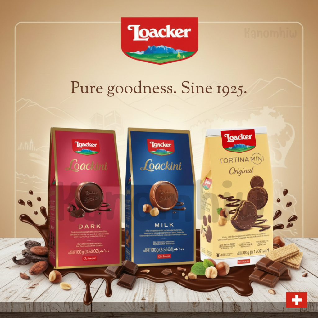 Loacker Chocolate wafer มี 3 รส มี 2 ขนาด สินค้าจากอิตาลี