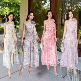 NOOZZSHOP 6911627 เดรสยาวงานปักดอกไม้ ชุดไปงาน