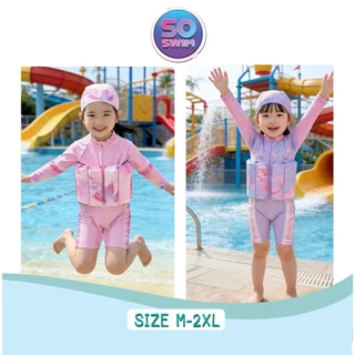 soswim ชุดว่ายน้ำเด็กผู้หญิงมีชูชีพในตัว ลายน่ารักมากค่ะ รุ่น2590/2591พร้อมส่งในไทย