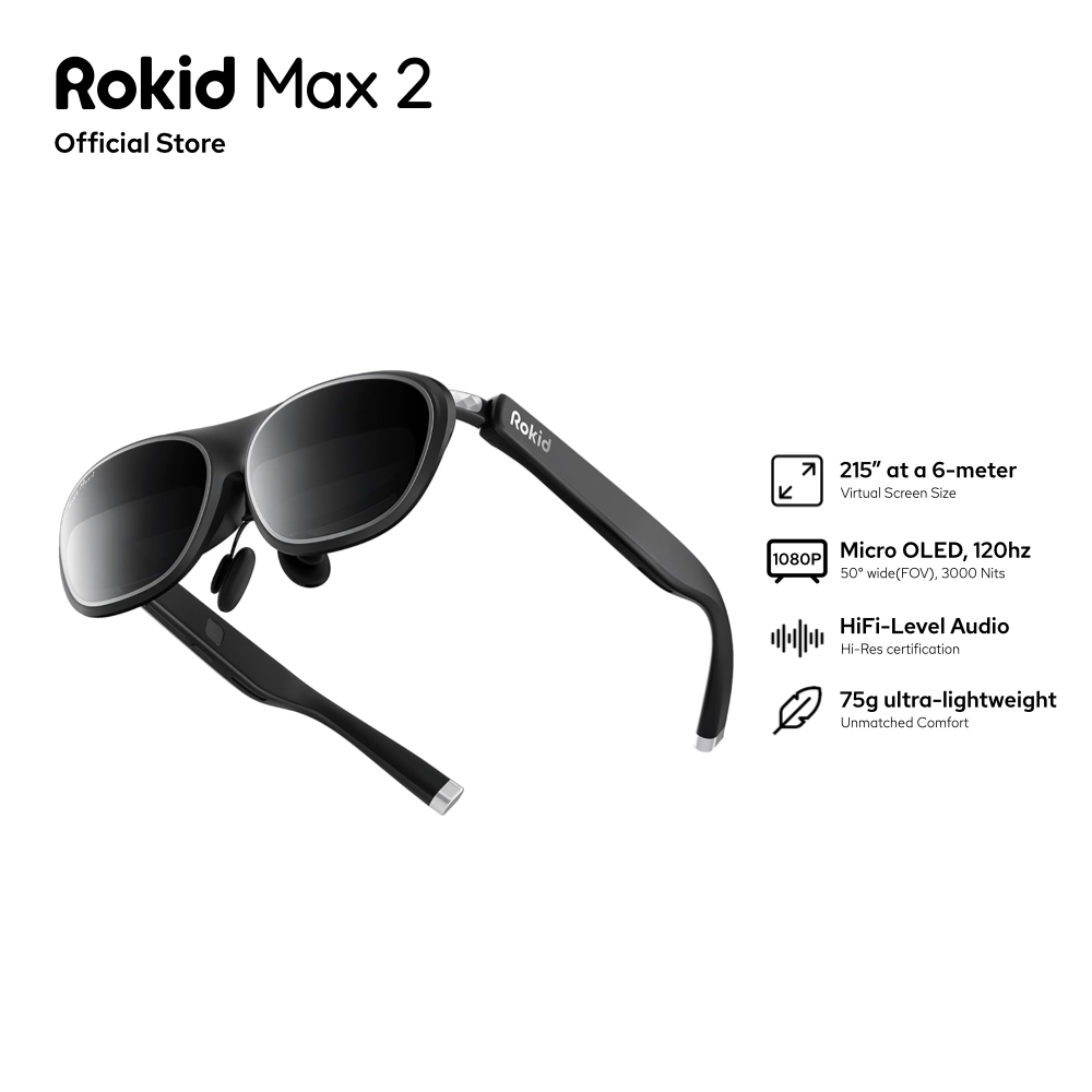 Rokid แว่นตา Max 2 AR ดีไซน์ใหม่ ใส่สบายขึ้น และรองรับการใช้งาน AR เต็มรูปแบบ