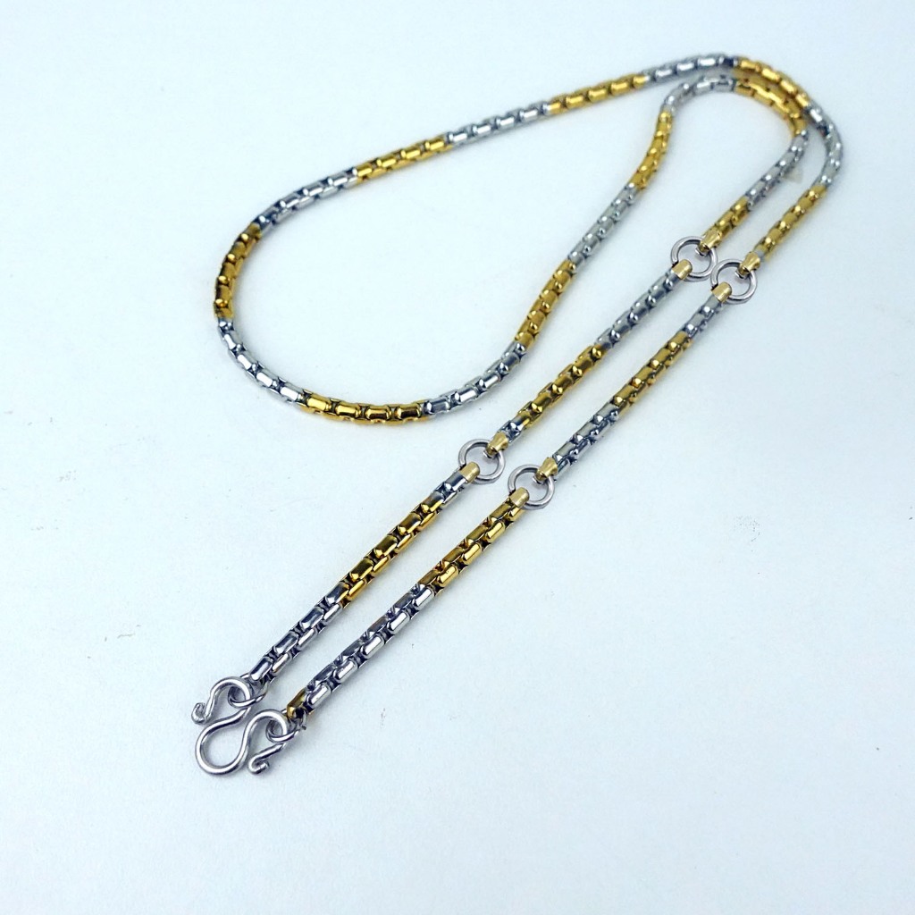 V33 ขนาด 4 มม. แขวน 1 3 5 7 องค์ ลายผ่าหวายข้อยาว สร้อยคอ ห้อยพระ สร้อยคอสแตนเลส สร้อยพระ stainless necklace