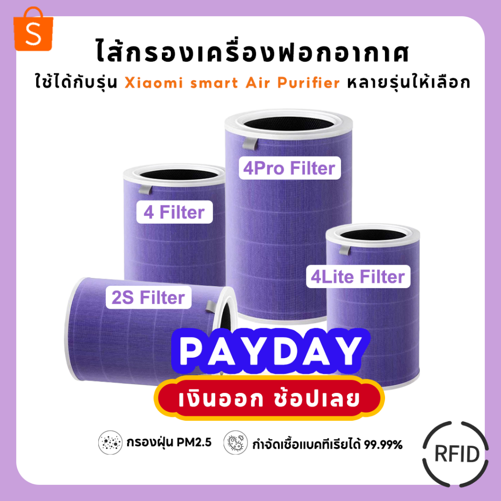 2S,2H,2C,3C,3H, Pro,4 Lite,4 Pro ,4 ไส้กรองอากาศ Xiaomi กรองฝุ่น PM2.5 ได้ 99.97% และสารพิษอย่างมีปร